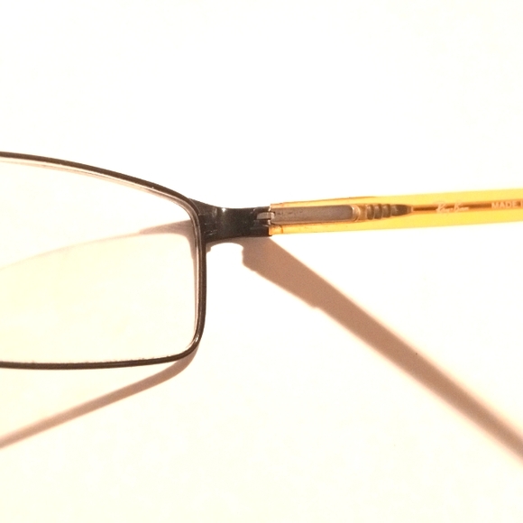 Rare Ray Ban Unisex RB 6067 2509 Square Black Yellow Eyeglasses Frames - Picture 8 of 8